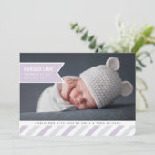 Aankondiging speciale levering geboorte | Lavender (Staand voorkant)