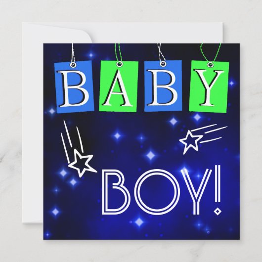 Aankondiging Star Baby Boy (Voorkant)