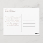 Aankondiging startpunt modern strandbeweging briefkaart (Achterkant)