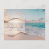 Aankondiging startpunt modern strandbeweging briefkaart (Voorkant)