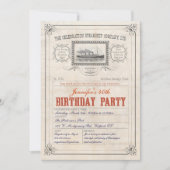 Aankondiging "Steamship Cruise Ship Ticket Birthda (Voorkant)