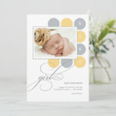 Aankondiging stippen Girl Custom Photo Birth (Staand voorkant)