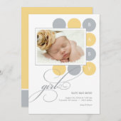 Aankondiging stippen Girl Custom Photo Birth (Voorkant / Achterkant)