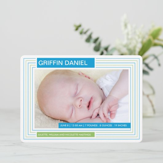 Aankondiging Stripes Boy (Staand voorkant)