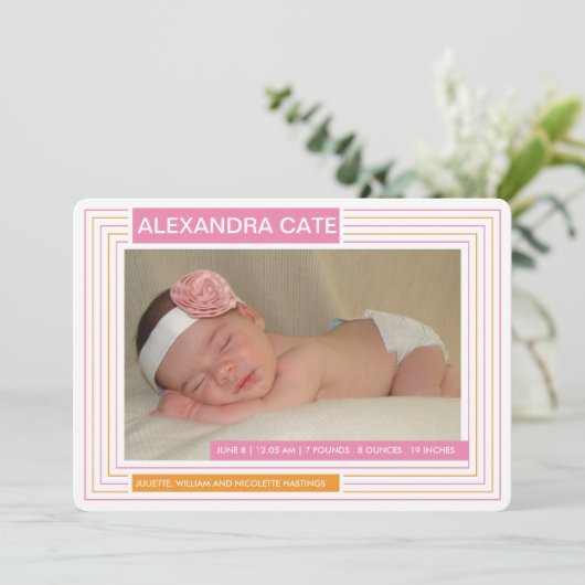 Aankondiging Stripes Girl (Staand voorkant)