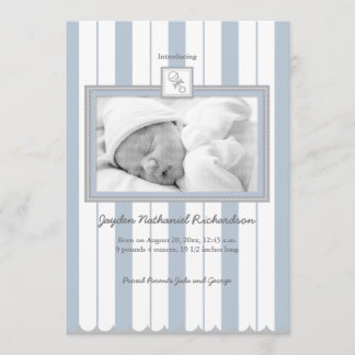 Aankondiging Stripes & Rattle Baby: Blauw