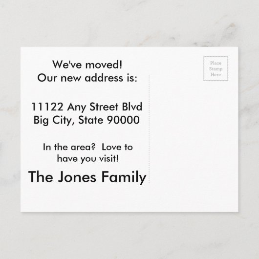 Aankondiging thuisverplaatsing (Achterkant)