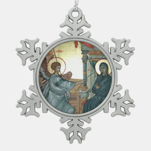 Aankondiging Tin Sneeuwvlok Ornament