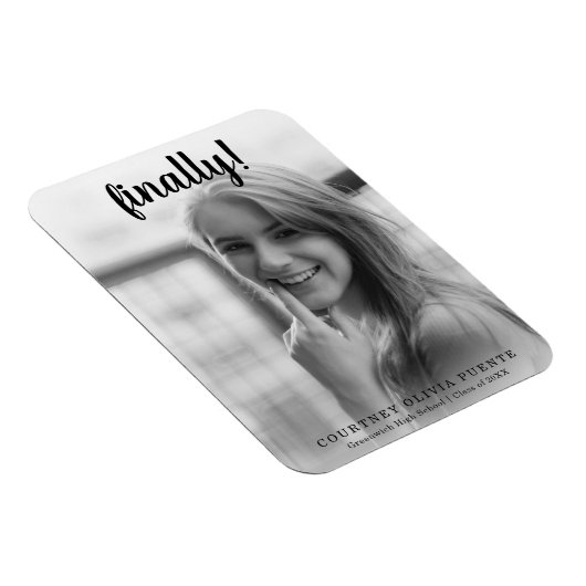 Aankondiging tot Afstuderen van moderne foto's Magneet (Rechterzijde)