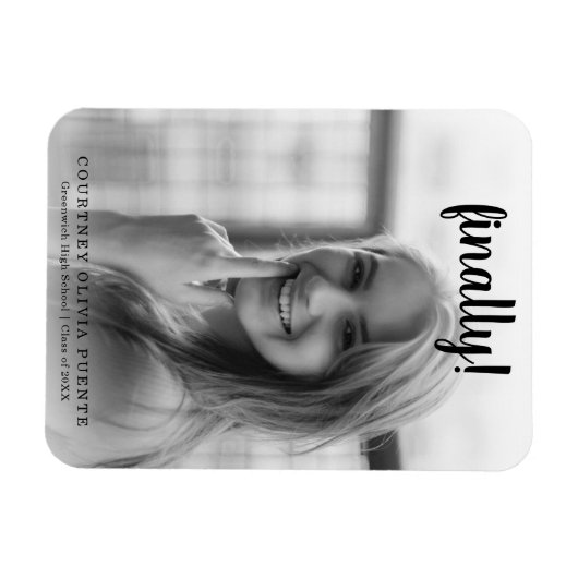 Aankondiging tot Afstuderen van moderne foto's Magneet (Horizontaal)