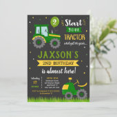 Aankondiging tractor Birthday Party (Staand voorkant)