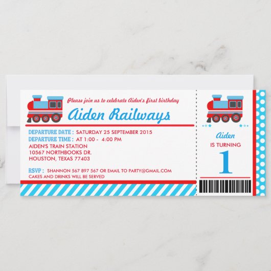 Aankondiging treininstapkaart Birthday Party (Voorkant)