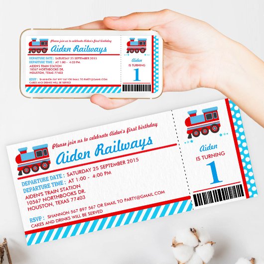 Aankondiging treininstapkaart Birthday Party