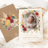 Aankondiging tropische Boho Pampas Flower Birth