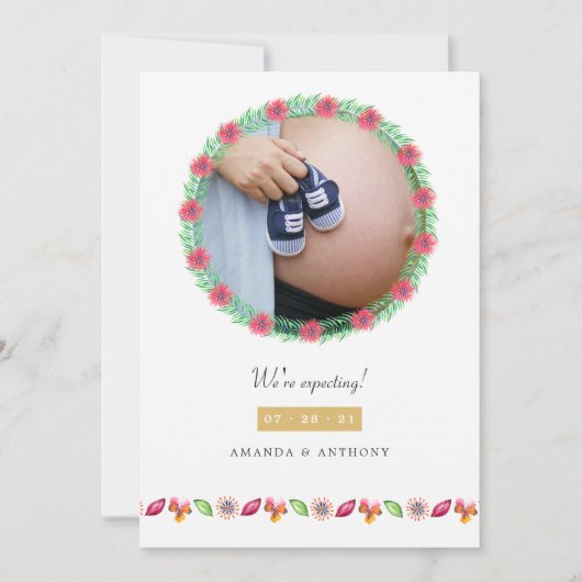 Aankondiging tropische zomer foto's Zwangerschap (Voorkant)