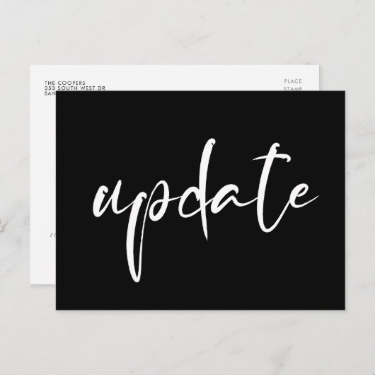 Aankondiging trouwdatum update briefkaart (Voorkant / Achterkant)