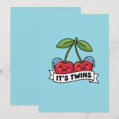 Aankondiging Tweeling Jongens It's Twins Kersen Mu (Voorkant / Achterkant)