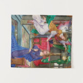 Aankondiging uit een middeleeuwse kunstillustratie wandkleed (Voorkant (horizontaal))