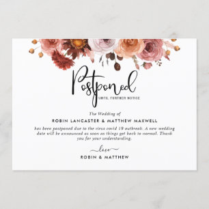 Aankondiging uitgesteld evenement, Burgundy Blush 