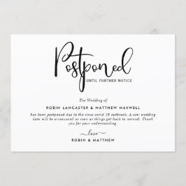 Aankondiging uitgesteld evenement, moderne kaart