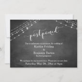 Aankondiging uitgestelde bruiloft met schoolbord e (Voorkant)