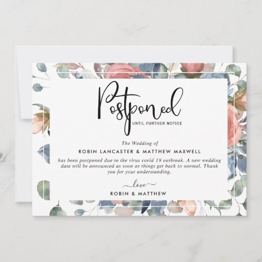 Aankondiging uitgestelde evenementen, Stof Blauw e (Voorkant)