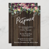 Aankondiging Uitgestelde Trouwdag Houten Lichtjes  (Voorkant / Achterkant)