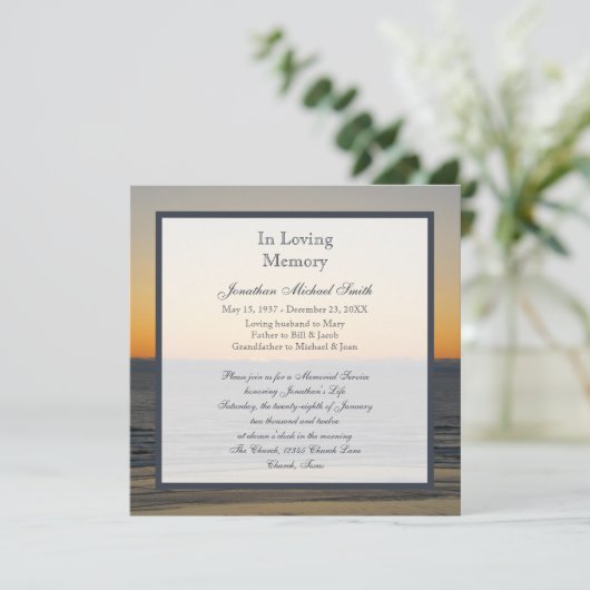 Aankondiging Uitnodiging Herdenkingsdienst (Staand voorkant)