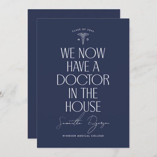 Aankondiging uitnodiging medisch Afstuderen (Voorkant / Achterkant)