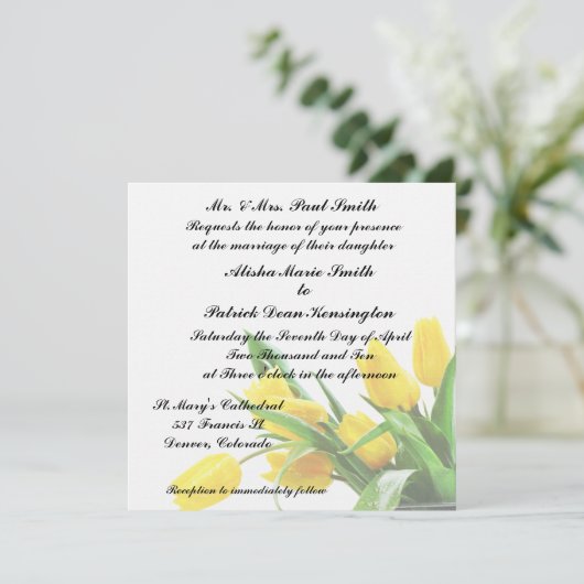 Aankondiging uitnodiging tot inschrijving op geel (Staand voorkant)