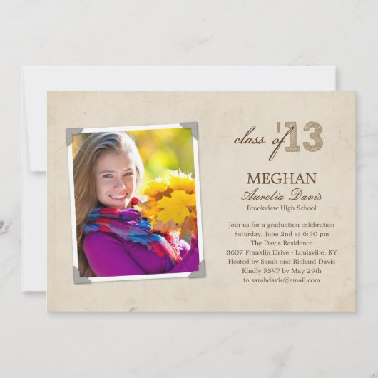 Aankondiging/uitnodiging van het  Afstuderen van d Kaart (Voorkant)