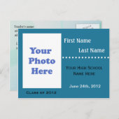 Aankondiging/uitnodiging van het afstuderen van de uitnodiging briefkaart (Voorkant / Achterkant)