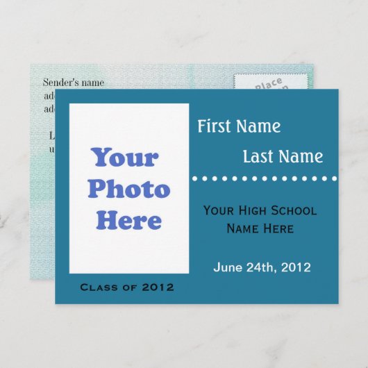 Aankondiging/uitnodiging van het afstuderen van de uitnodiging briefkaart (Voorkant / Achterkant)