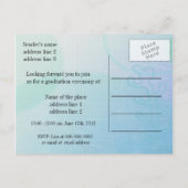 Aankondiging/uitnodiging van het afstuderen van de uitnodiging briefkaart (Achterkant)