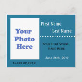 Aankondiging/uitnodiging van het afstuderen van de uitnodiging briefkaart (Voorkant)