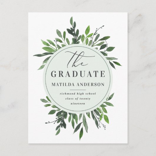 Aankondiging/uitnodiging van het afstuderen van he aankondigingskaart (Voorkant)