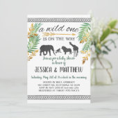 Aankondiging uitnodiging voor één Baby shower (Staand voorkant)