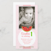 Aankondiging uitnodiging watermeloen bite Birthday (Voorkant / Achterkant)