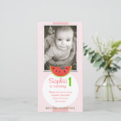 Aankondiging uitnodiging watermeloen bite Birthday (Staand voorkant)