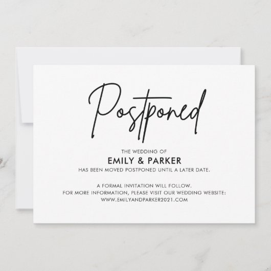 Aankondiging Uitstel (Voorkant)