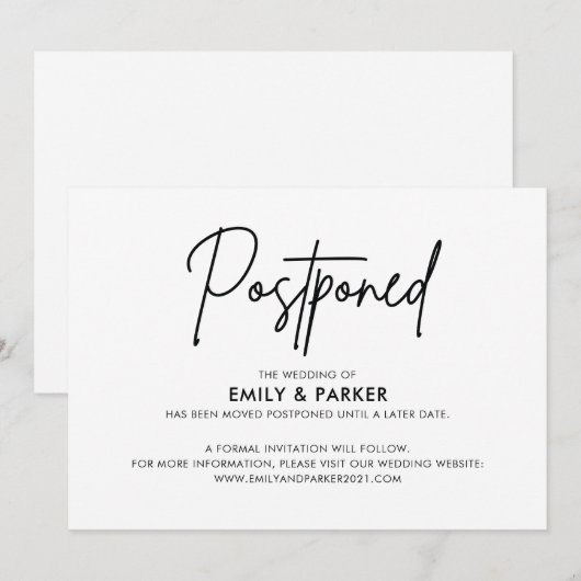 Aankondiging Uitstel (Voorkant / Achterkant)