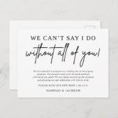 Aankondiging uitstel bruiloft nieuwe datum (Voorkant / Achterkant)