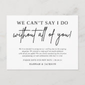 Aankondiging uitstel bruiloft nieuwe datum (Voorkant)