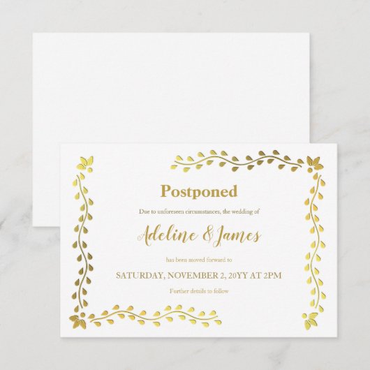 Aankondiging uitstel gouden bladeren (Voorkant / Achterkant)