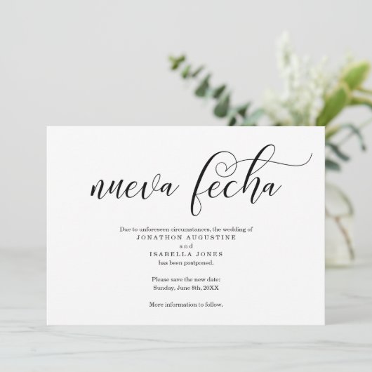 Aankondiging uitstel Spaanse bruiloft (Staand voorkant)