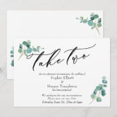 Aankondiging Uitstel Trouwdatum 'Take Two Eucalypt (Voorkant / Achterkant)