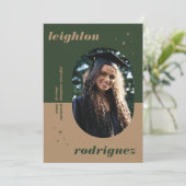 Aankondiging uniek geronde foto-Afstuderen voor ko (Staand voorkant)