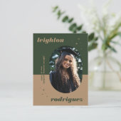 Aankondiging uniek geronde foto-Afstuderen voor ko Briefkaart (Staand voorkant)