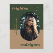 Aankondiging uniek geronde foto-Afstuderen voor ko Briefkaart (Voorkant)