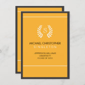 Aankondiging universitair Afstuderen zwart-wit en  (Voorkant / Achterkant)